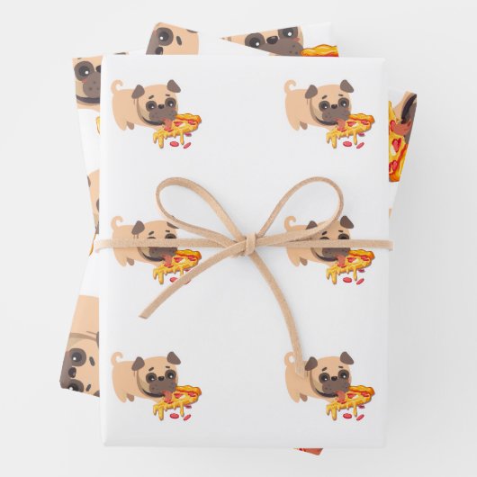 Mops n Pizza Wrapping Paper Sheet Set Geschenkpapier Set (Beispiel)