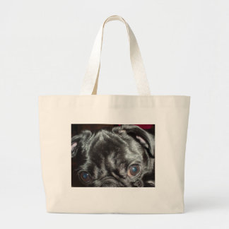 Mops-Nahaufnahme - Taschen-Tasche Jumbo Stoffbeutel