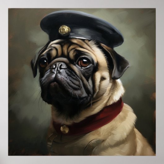 Mops Napoleon-Stil Poster (Vorne)