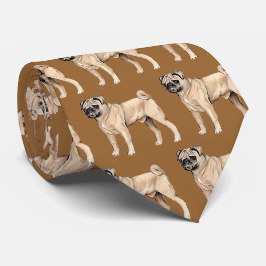 Mops Necktie Krawatte (Gerollt)