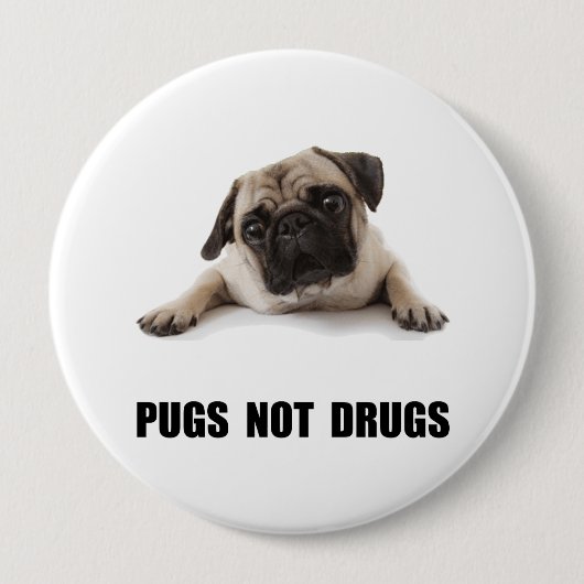 Mops-nicht Drogen Button (Vorderseite)