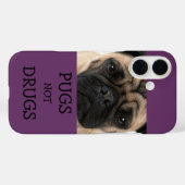 Mops Nicht Drogen Lila Case-Mate iPhone Hülle (Rückseite (Horizontal))