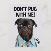 Mops nicht mit mir Funny Dog Pun Postcard Postkarte (Vorderseite)