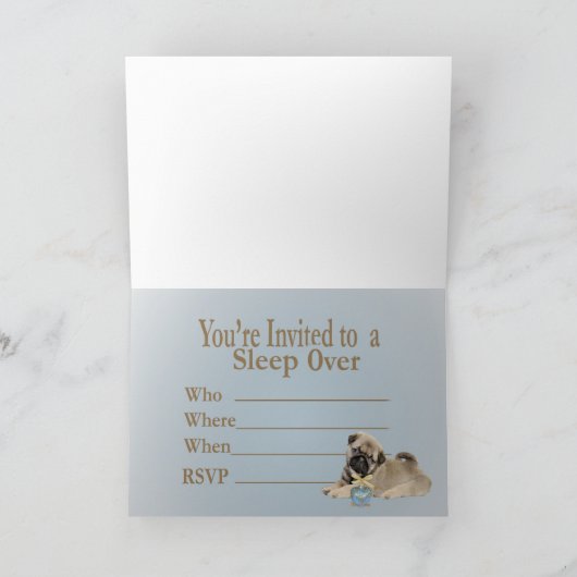 Mops-Nickerchen-Zeit-Einladung Einladung (Innenseite)