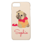 Mops niedlicher Hund personalisierter Name Case-Mate iPhone Hülle (Rückseite)