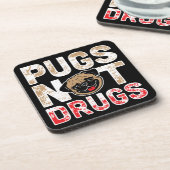 Mops not drogs - Niedlich, lustig, Neuartiger Hund Getränkeuntersetzer (Linke Seite)