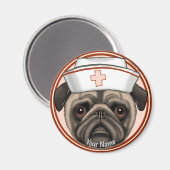 Mops Nurse Magnet (Vorderseite/Rückseite)