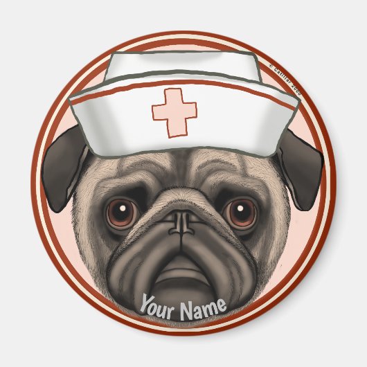 Mops Nurse Magnet (Vorne)