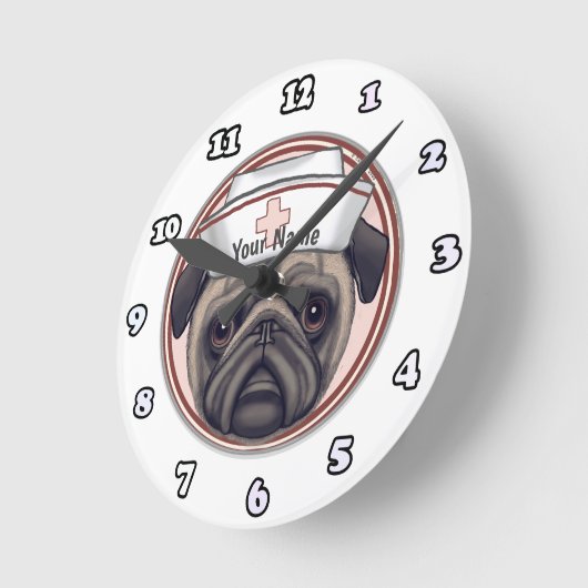 Mops Nurse Uhr (Winkel)