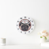 Mops-Nurse-Uhr Runde Wanduhr (Zuhause)