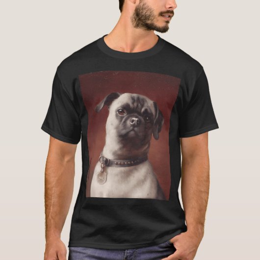 Mops-Ölgemälde T-Shirt (Vorderseite)