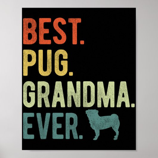 Mops Oma Ever Dog liebt Muttertag Poster (Vorne)