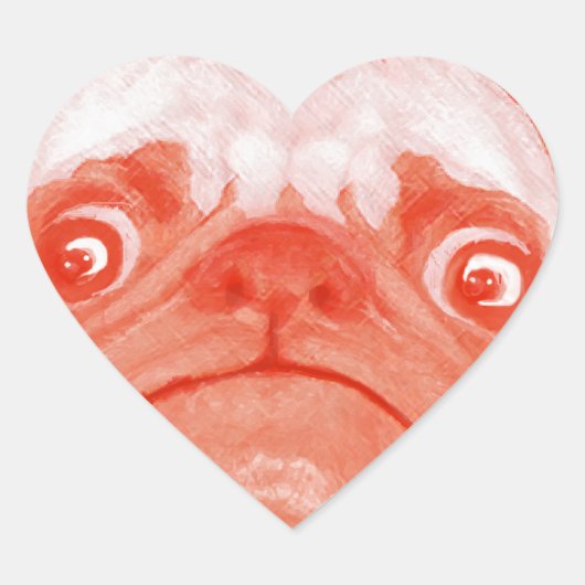 MOPS_orange3.png Herz-Aufkleber (Vorderseite)