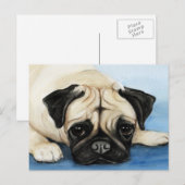 Mops Original Hunde Kunst Postkarte (Vorne/Hinten)