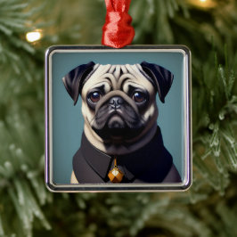 Mops Ornament Aus Metall