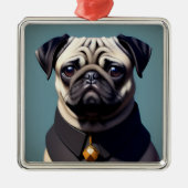 Mops Ornament Aus Metall (Vorne)