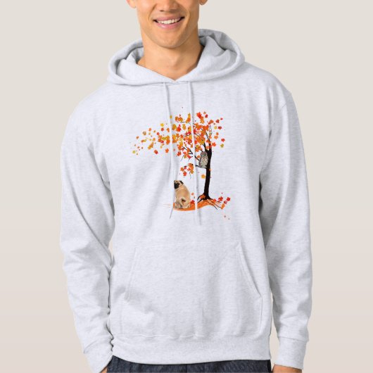 Mops Owl and Fall Mops Eigentümer Funny Mops Herbs Hoodie (Vorderseite)