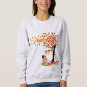 Mops Owl and Fall Mops Eigentümer Funny Mops Herbs Sweatshirt (Vorderseite)