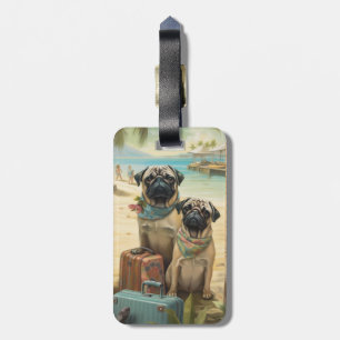 Mops-Paar Urlaub Reise  Gepäckanhänger