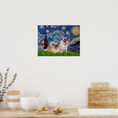 Mops Pair (fawn) - Starry Night Poster (Küche)