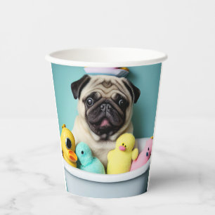 Mops Paradies: Badefreudigkeit in der Tube Pappbecher