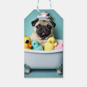 Mops-Paradies: Eine Schönheit beim Baden in der Wa Geschenkanhänger