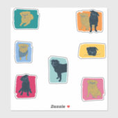 Mops Paradise Pack Aufkleber (Blatt)