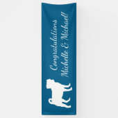 Mops Party Blue Theme Celebration Banner (Vertikal)
