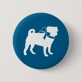 Mops Party Blue Theme Celebration Button
