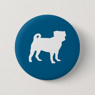 Mops Party Blue Theme Celebration Button