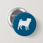 Mops Party Blue Theme Celebration Button (Vorne & Hinten)
