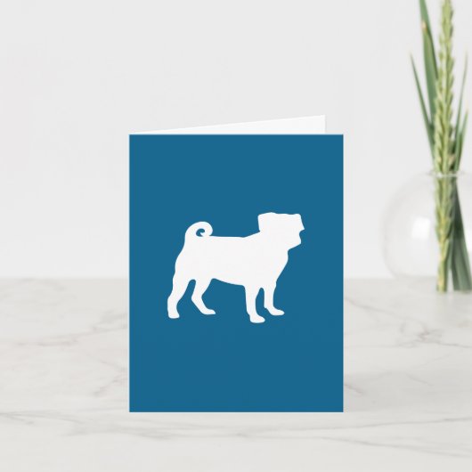 Mops Party Blue Theme Celebration Dankeskarte (Vorderseite)