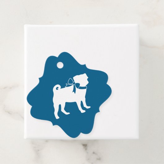 Mops Party Blue Theme Celebration Geschenkanhänger (Beispiel)