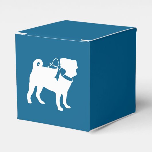 Mops Party Blue Theme Celebration Geschenkschachtel (Vorderseite)
