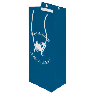 Mops Party Blue Theme Celebration Geschenktüte Für Weinflaschen