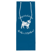 Mops Party Blue Theme Celebration Geschenktüte Für Weinflaschen (Rückseite)