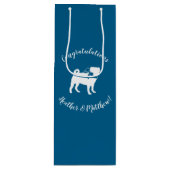 Mops Party Blue Theme Celebration Geschenktüte Für Weinflaschen (Vorderseite)