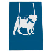 Mops Party Blue Theme Celebration Mittlere Geschenktüte (Rückseite)