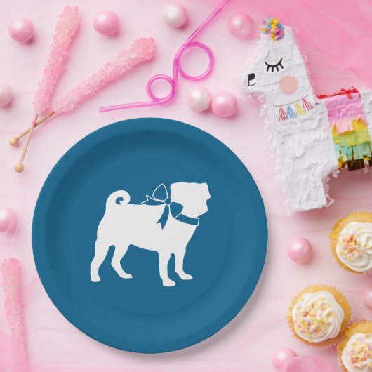 Mops Party Blue Theme Celebration Pappteller (Party)