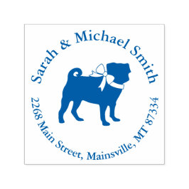 Mops Party Blue Theme Celebration Permastempel