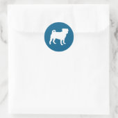 Mops Party Blue Theme Celebration Runder Aufkleber (Tasche)