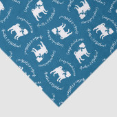 Mops Party Blue Theme Celebration Seidenpapier (Detail)