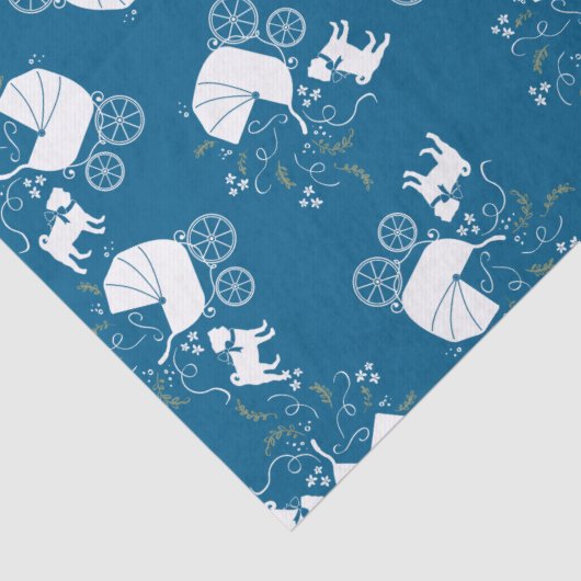 Mops Party Blue Theme Celebration Seidenpapier (Detail)