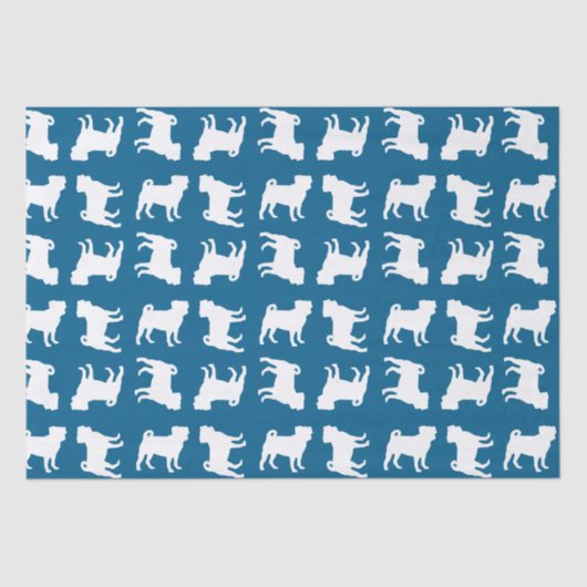 Mops Party Blue Theme Celebration Seidenpapier (Vorderseite)