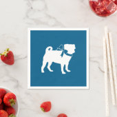 Mops Party Blue Theme Celebration Serviette (Beispiel)