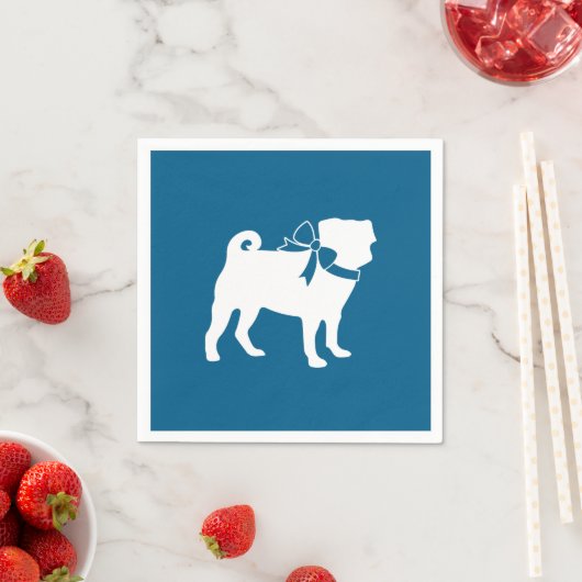 Mops Party Blue Theme Celebration Serviette (Beispiel)