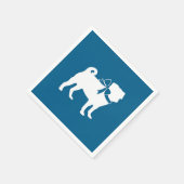 Mops Party Blue Theme Celebration Serviette (Ecke)