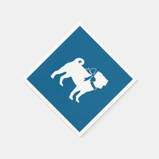 Mops Party Blue Theme Celebration Serviette (Ecke)