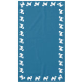 Mops Party Blue Theme Celebration Tischdecke (Vorderseite)