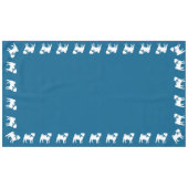 Mops Party Blue Theme Celebration Tischdecke (Vorderseite (Horizontal))